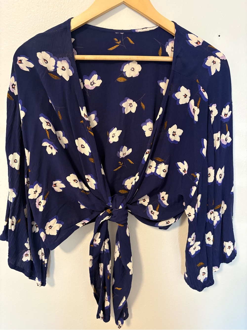 Billabong Tie-Front Blouse - Navy